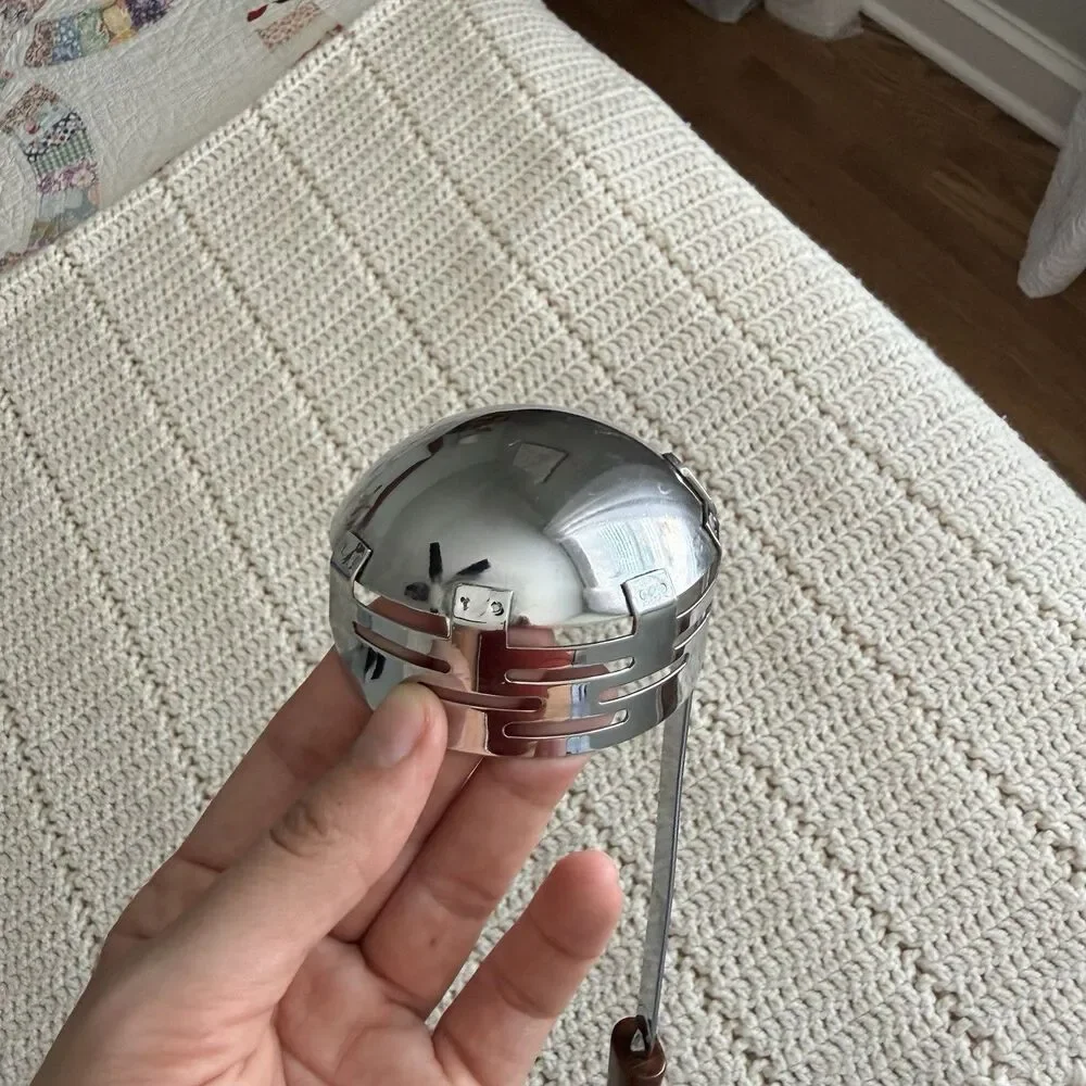 Vintage 11” Ladle with Strainer Butterscotch Bakelite Bullet Handle Chrome Plate